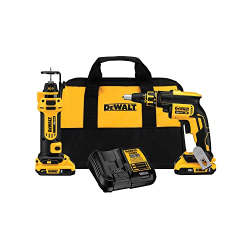 DEWALT Kit Kombo Pistol Sekrup Drywall MAX XR 20V & Ala...