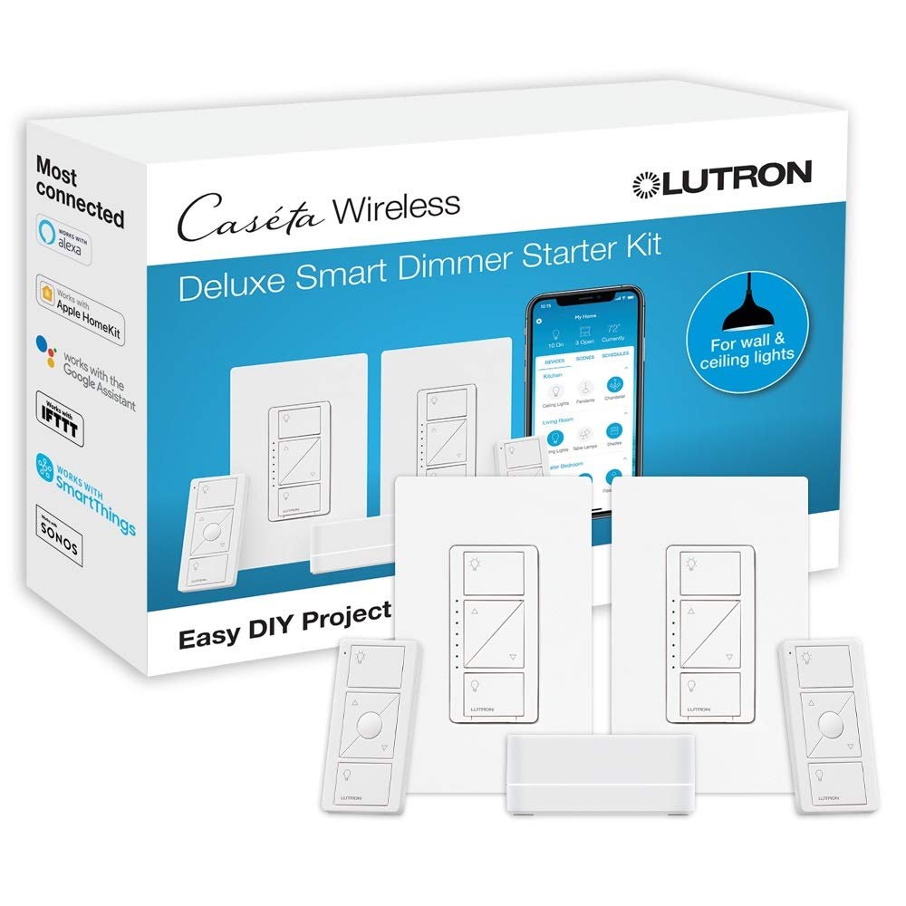 Lutron Kit Pemula Sakelar Peredup Cerdas dengan Hub Cer...