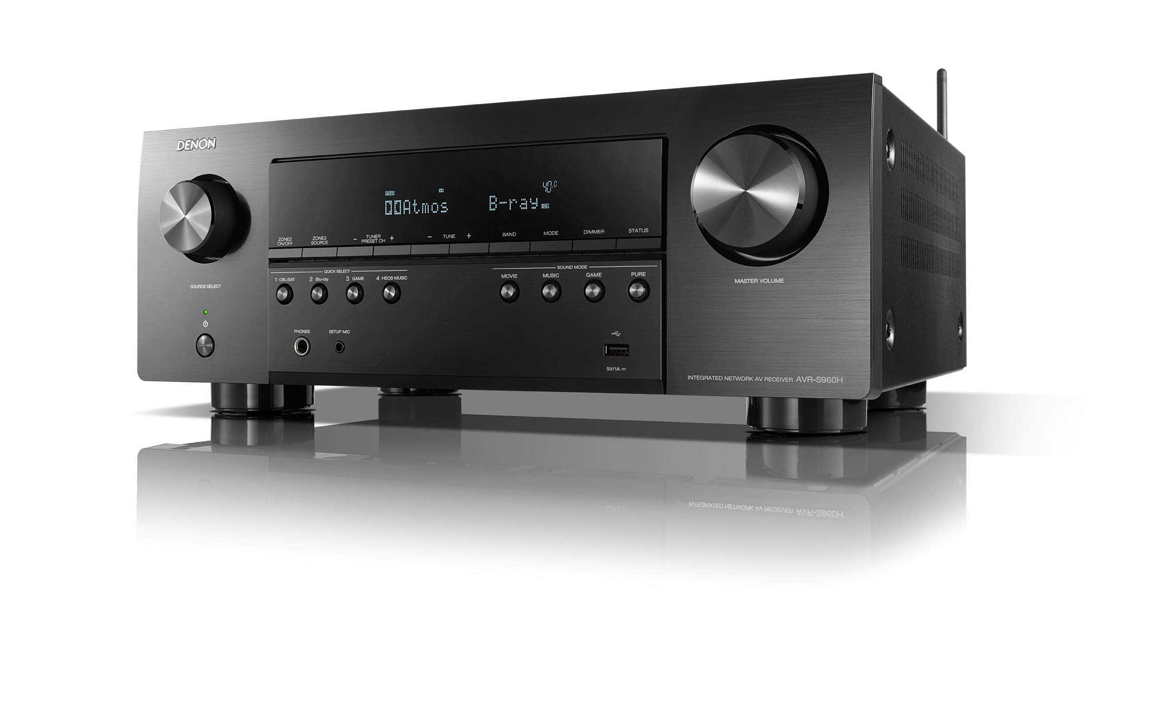 Denon Penerima AV AVR-S970H 8K Ultra HD 7.2 Saluran (90...