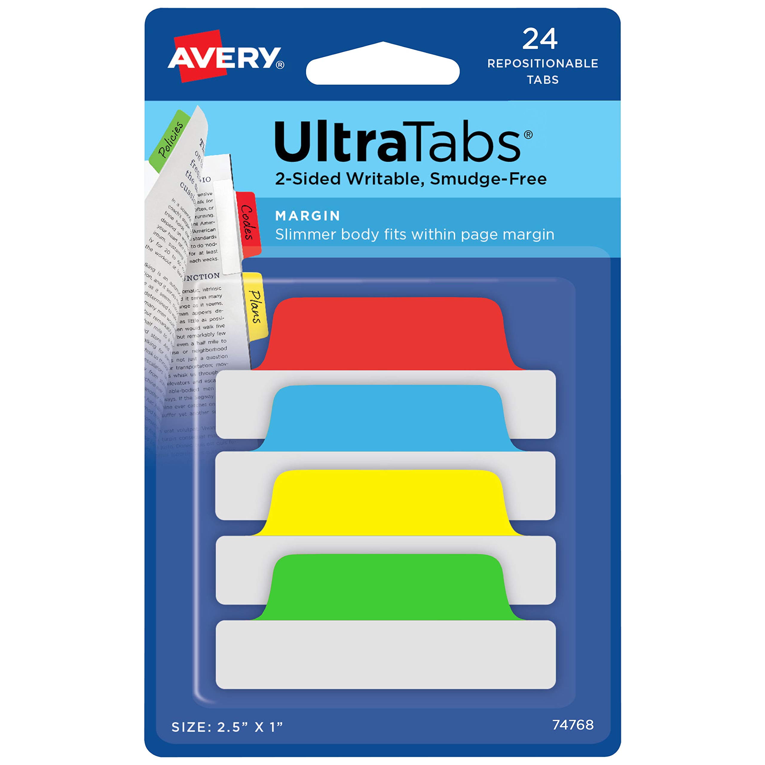 Avery Margin Ultra Side Writable Berbagai Warna 24 Hala...