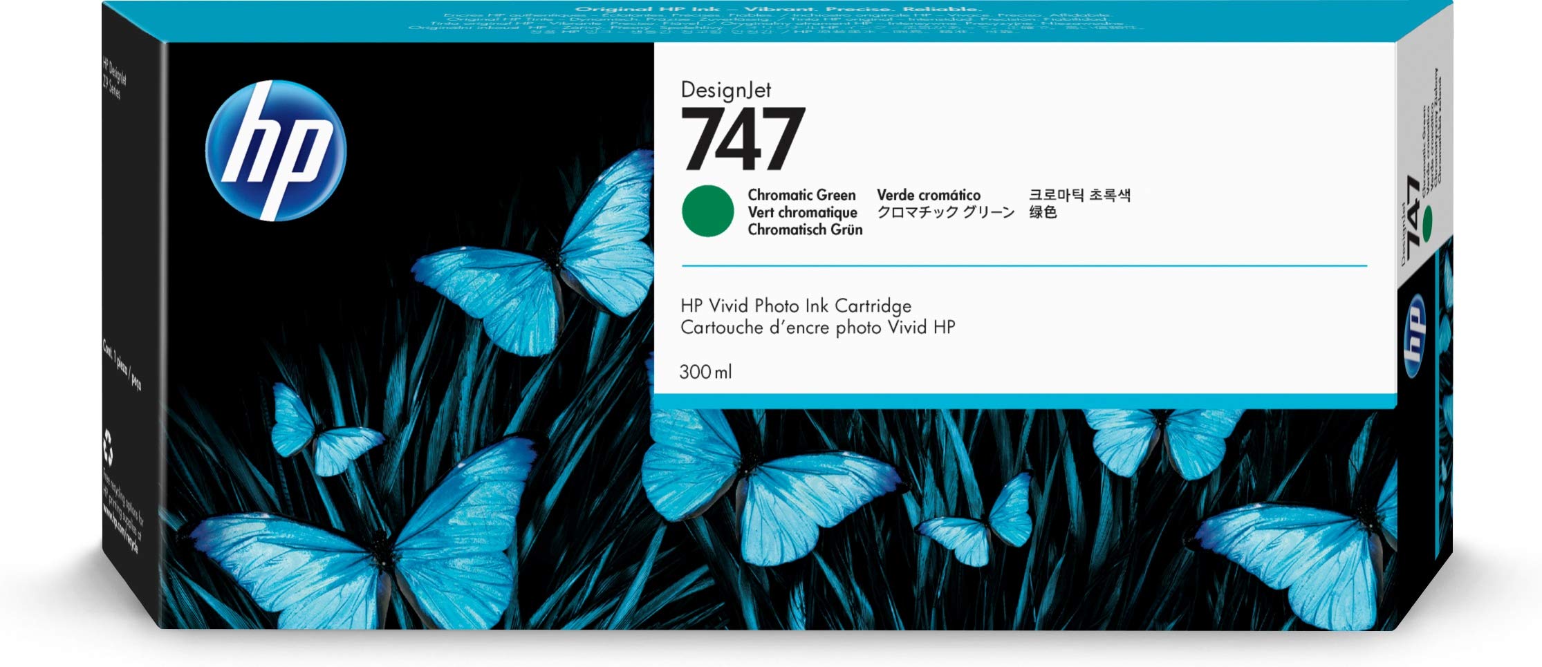 HP Kartrid Tinta Asli 747 Chromatic Green 300 ml (P2V84...