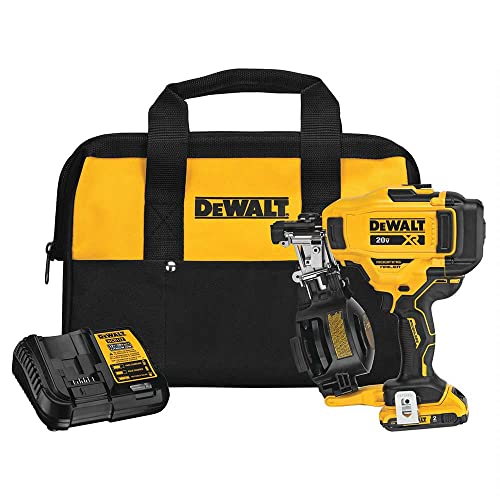 DEWALT Kit Paku Atap Kumparan Tanpa Kabel Lithium-Ion D...