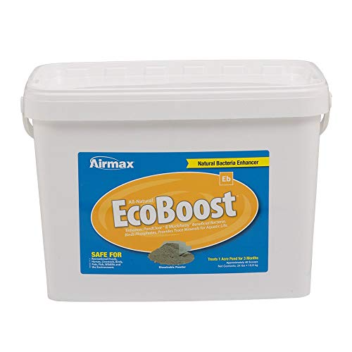 AIRMAX Ecoboost Water Clarity & Natural Bacteria Enhancer - 48 Scoops (24lb Bucket), Treats Up to 1/4 Acre Pond Up to 12 Months