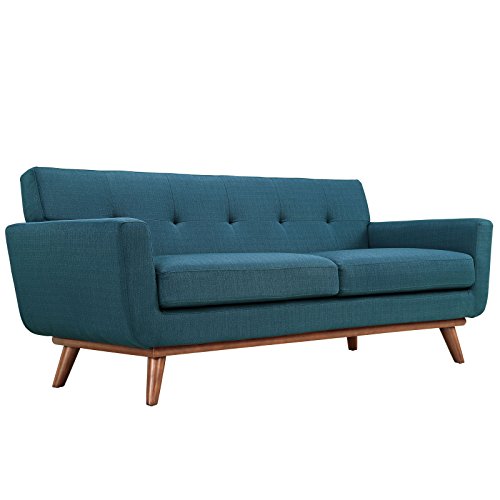 Modway Sofa Berlapis Kain Halus dengan Kaki Kayu...