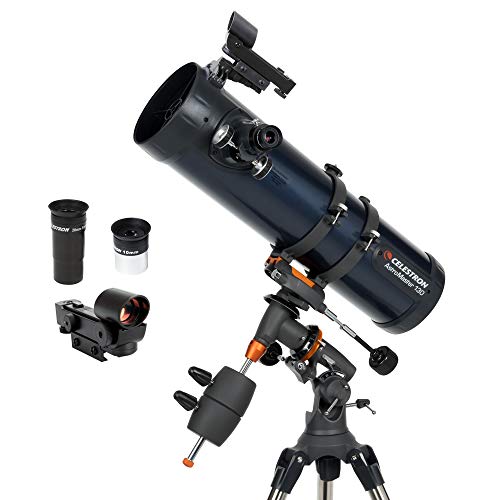 Celestron - Teleskop Newtonian AstroMaster 130EQ - Teleskop Reflektor untuk Pemula - Optik Kaca Berlapis Penuh - Tripod dengan Ketinggian yang Dapat Disesuaikan - Paket Perangkat Lunak Astronomi BONUS