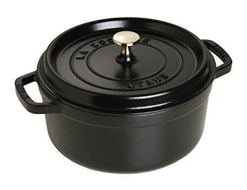 Staub Panci Belanda Bulat 4-Liter Hitam Matte