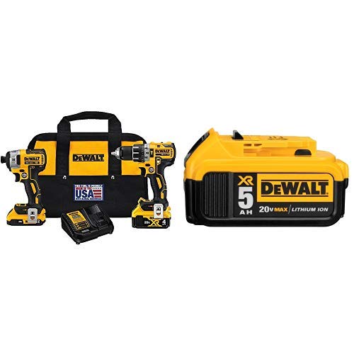 DEWALT Kit Kombo Bor Palu Nirkabel dan Obeng Dampak DCK...