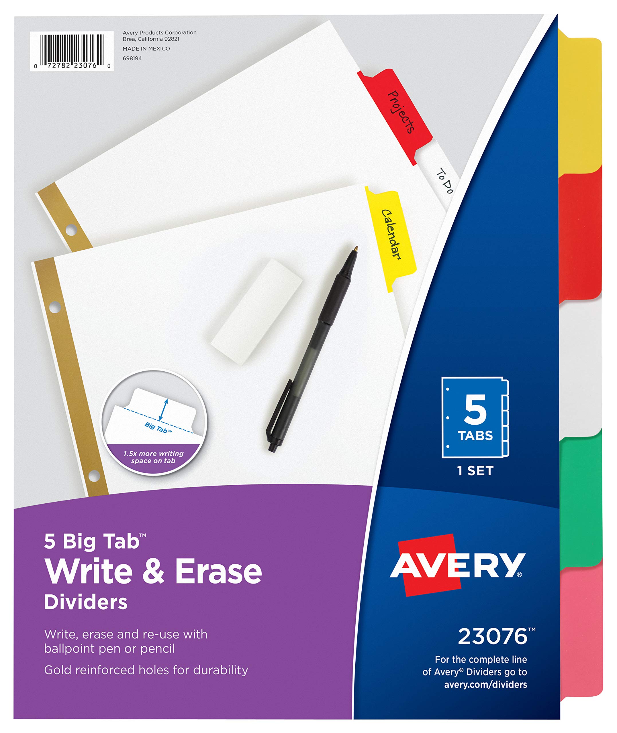 Avery 8 Tab Binder Pembagi Tulis & Hapus Tab Bes...