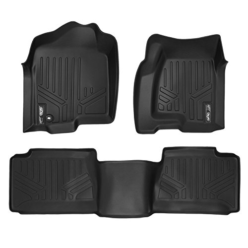 MAX LINER MAXLINER Floor Mats 2 Row Liner Set Black for 2001-2007 Silverado/Sierra 1500/2500/3500 Extended Cab Classic Body Style