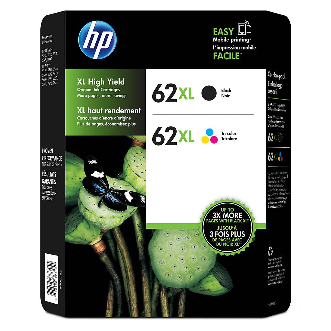 HP Kartrid Cetak Jetdirect Hitam Hasil Tinggi 62Xl Asli...