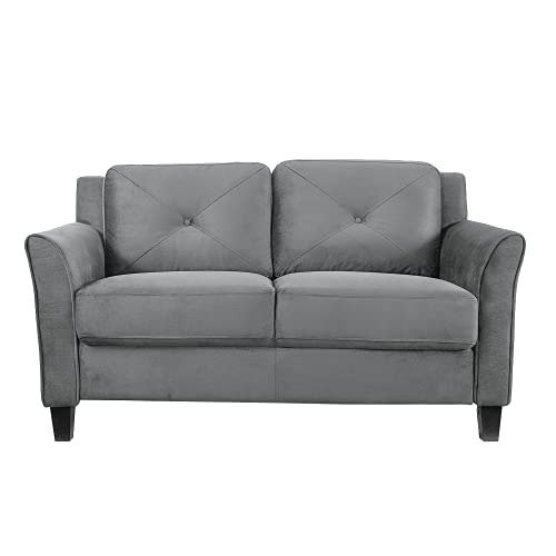 Lifestyle Solutions Harrington Loveseat in Grey, Dark Grey