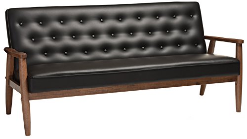 Baxton Studio Sofa Kayu Berlapis Kain Retro Modern Abad...