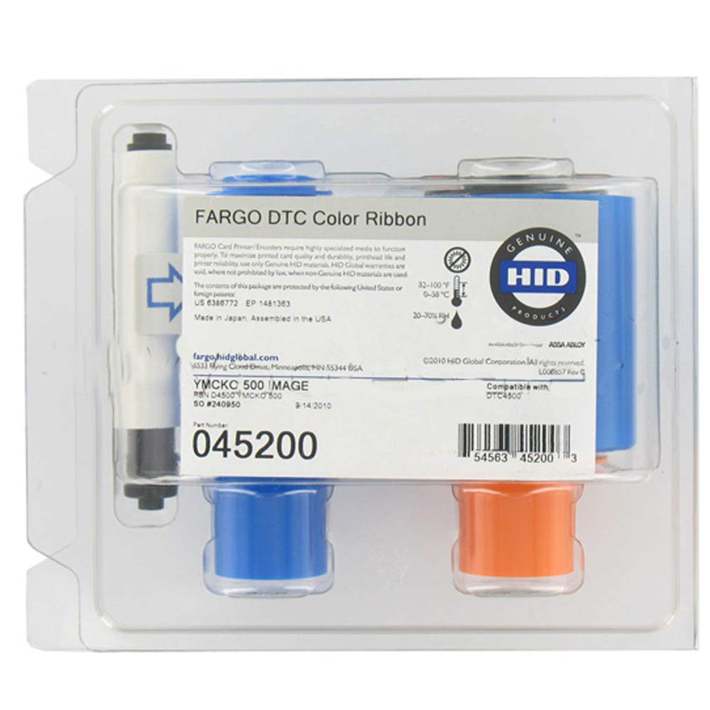 Fargo Genuine  45200 YMCKO Color Ribbon for Model DTC4500e Printer