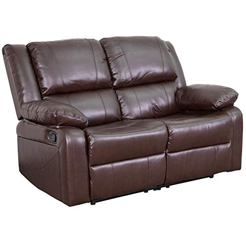 Flash Furniture Kursi Sofa Kulit Cokelat Seri Harmony d...