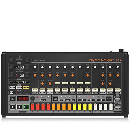 Behringer Rhythm Designer RD-8 Classic Analog Drum Machine with 16 Drum Sounds, 64 Step Sequencer, Wave Designer and Dual-Mode Filter