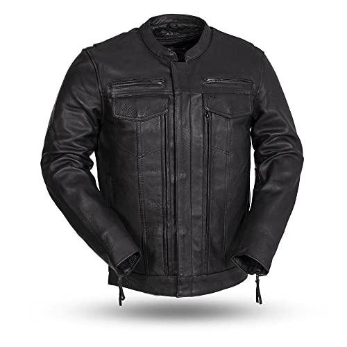 First Mfg Co .- Raider - Jaket Kulit Pria untuk Sepeda ...