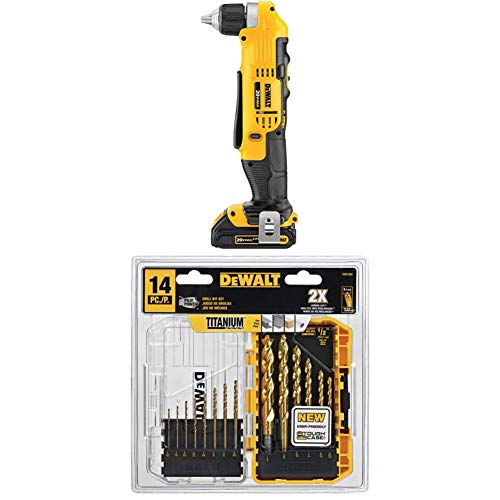 DEWALT Kit Bor/Obeng Sudut Kanan Tanpa Kabel MAX 20V (D...