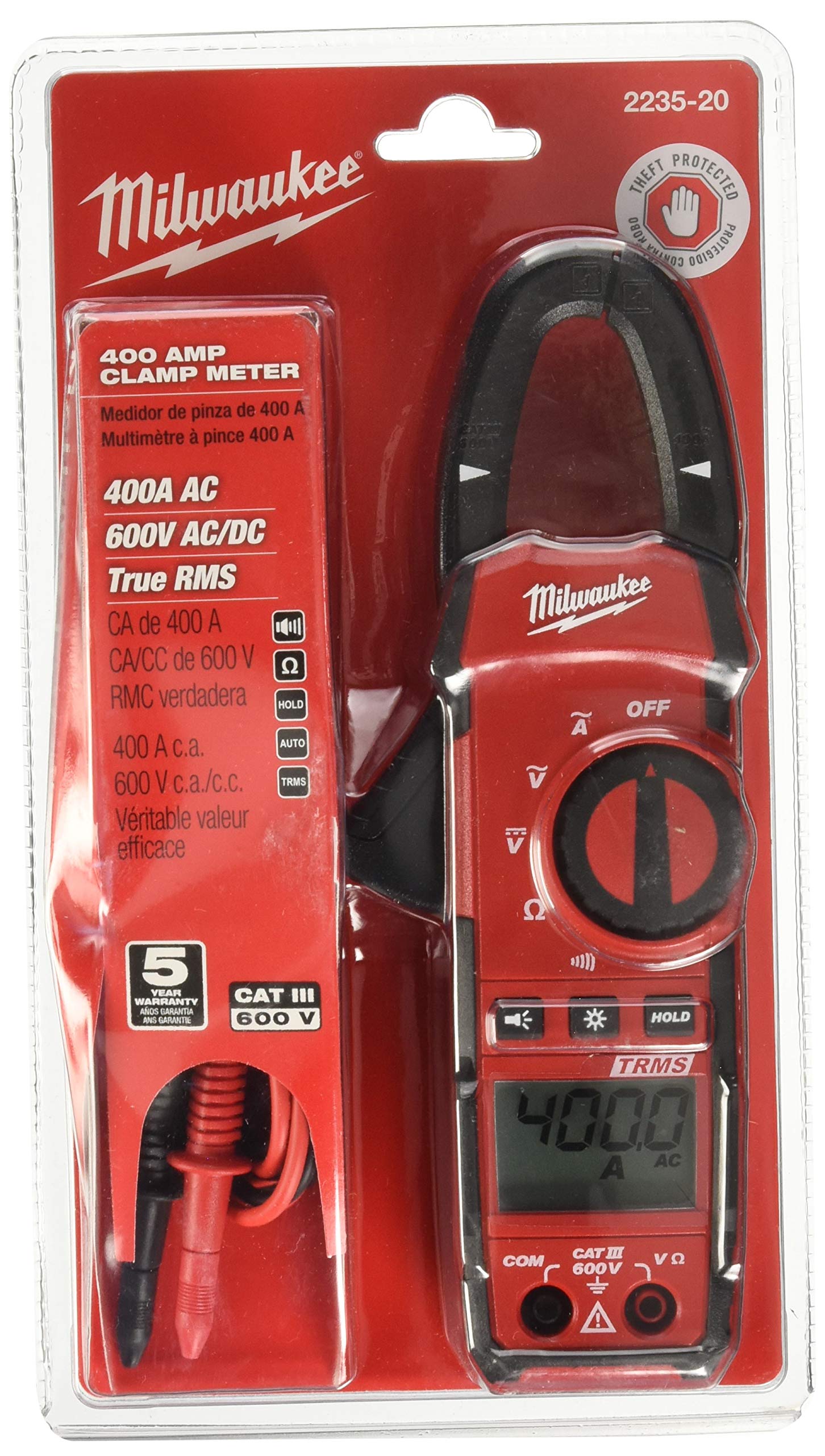 Milwaukee 2235-20 Alat Pengukur Klem 400 Ampere