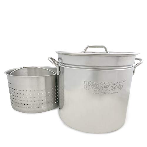 Bayou Classic 1162 Panci Kaldu Stainless Steel 162-Qt. dengan Keranjang Rebus (Dihentikan Produksinya oleh Pabrikan)-1162-Parent