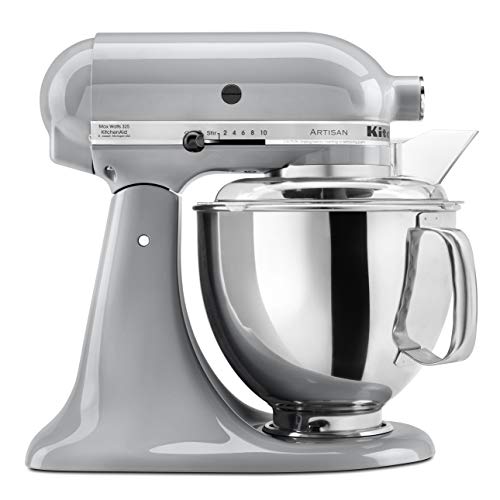 KitchenAid Mixer Berdiri Seri Artisan KSM150PSMC 5-Qt. dengan Pelindung Tuang - Krom Metalik