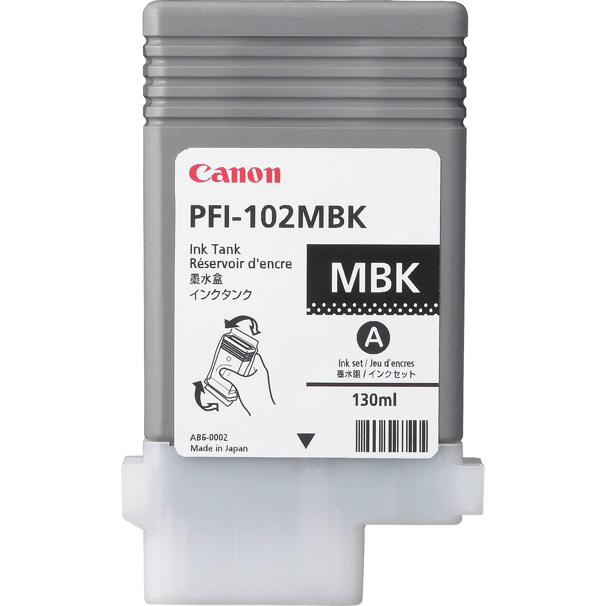 Canon Tangki Tinta IPF PFI-102MBK Matte Black 130ML untuk Model 500 600 700