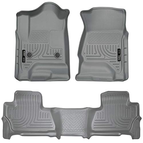 Husky Liners Fits 2015-19 Chevrolet Tahoe, 2015-19 GMC Yukon Weatherbeater Front & 2nd Seat Floor Mats,Grey,99202