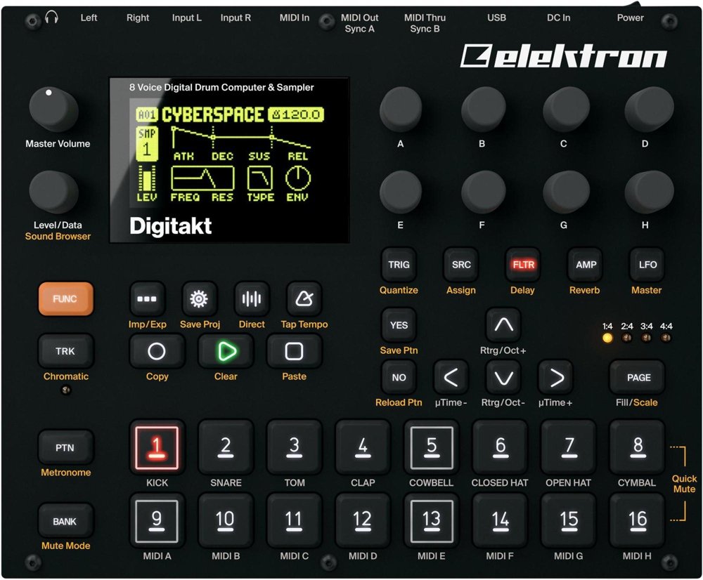 Elektron Komputer Drum dan Sampler 8-Track Digitakt