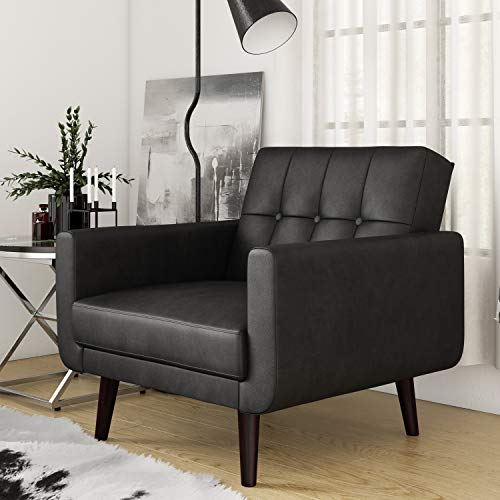 DHP Nia Modern, Faux Leather Chair and Futon